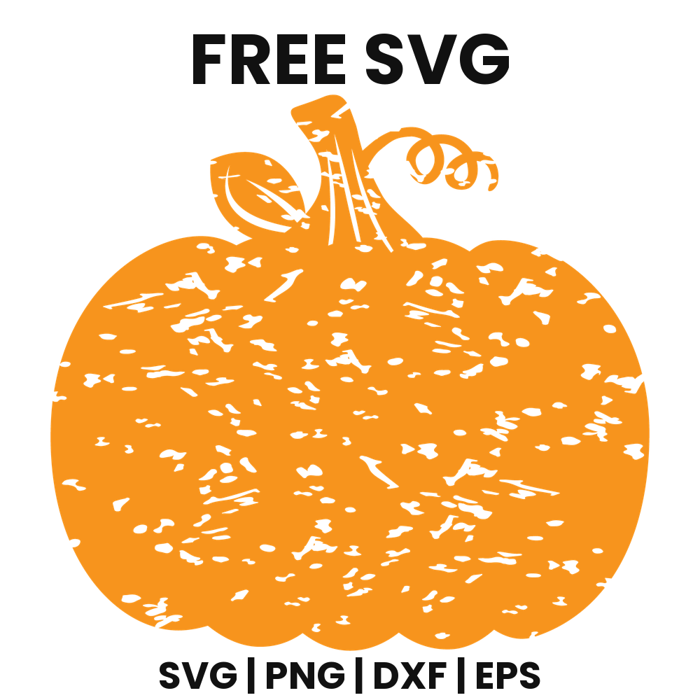 Grunge Pumpkin SVG Free – Distressed Fall Pumpkin Cut File