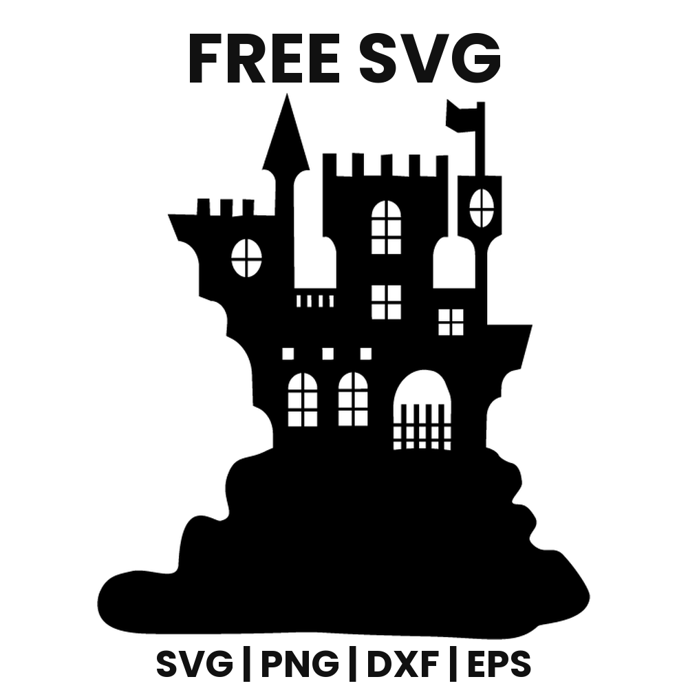 Domed Haunted House SVG Free – Round Tower Halloween House