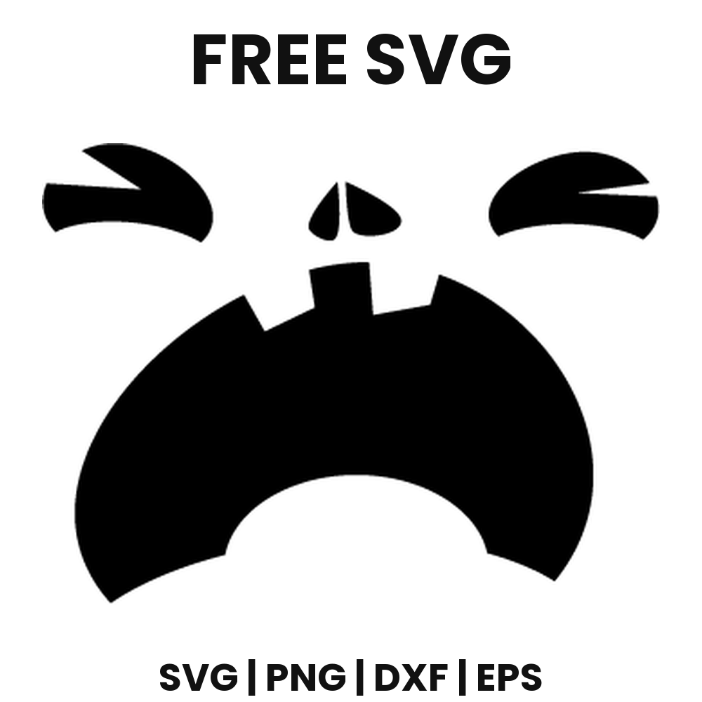 Surprised Pumpkin Face SVG Free – Winged Brow Jack O Lantern Cut File-8SVG