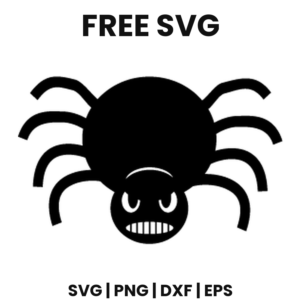 Grinning Spider SVG Free – Fanged Smile Cut File-8SVG