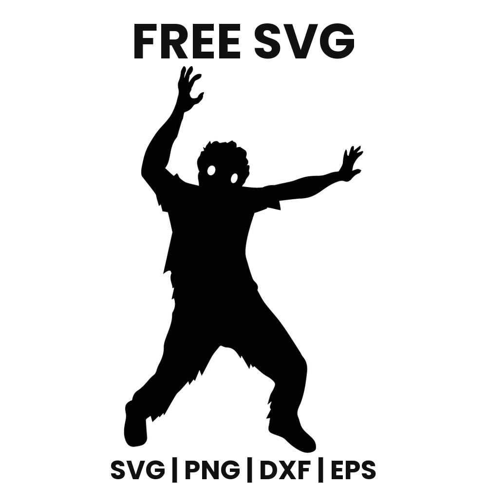 Zombie Reaching SVG Free – Both Arms Up Halloween Cut File