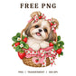 Shih Tzu Puppy Strawberry Basket Bow PNG-8SVG