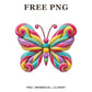 Whimsical Candy Ribbon Butterfly Clipart PNG