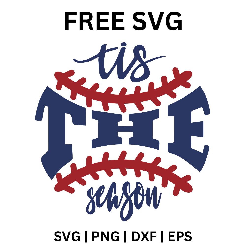 Tis the Season Baseball SVG Free – Holiday Design for Cricut & Silhouette-8SVG
