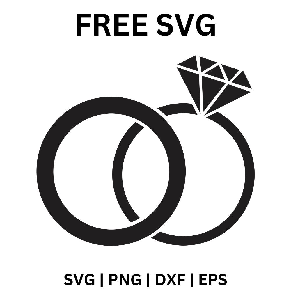Wedding Rings SVG Free Cut File for Cricut & Silhouette â 8SVG