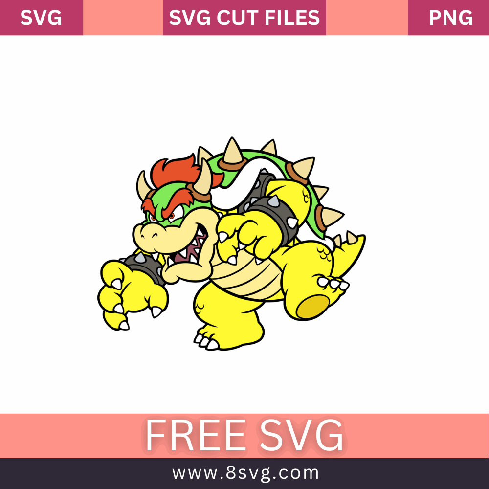 Bowser Mario & Luigi Svg Free Cut File For Cricut- 8SVG