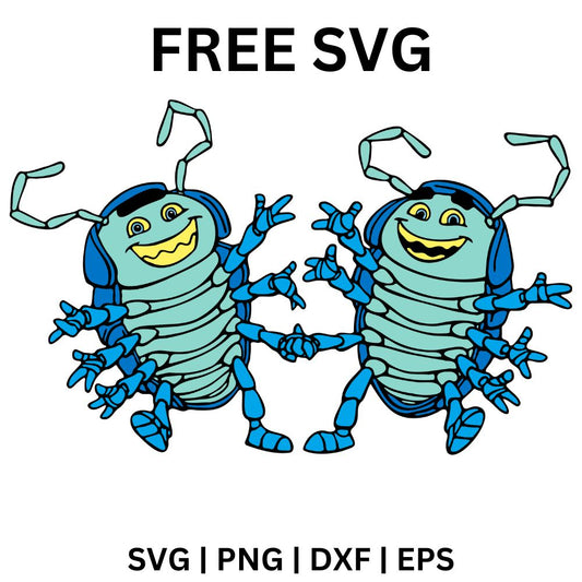 Blue Drumming Bugs SVG Free | Fun Cartoon Insect Band for Cricut & Silhouette