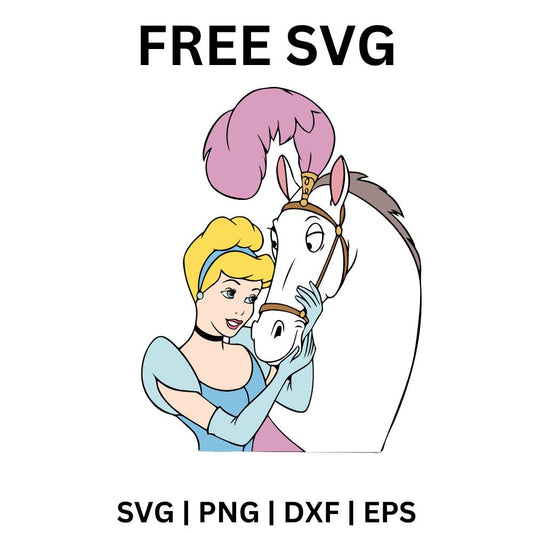 Cinderella with Horse SVG Free | Princess & Friends Clipart for Cricut & Silhouette