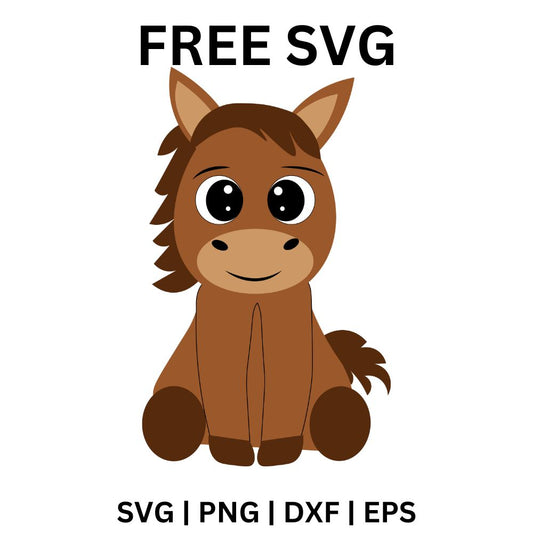 Cute Horse SVG Free | Adorable Cartoon Pony Clipart for Cricut & Silhouette