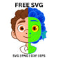 Luca Split Face SVG Free | Human to Sea Monster Transformation SVG for Cricut & Silhouette