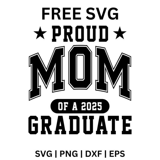 Proud Grandma 2025 SVG Free | Circle Badge Style Graduation Cut File for Cricut & Silhouette