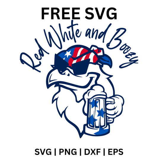 Red White and Boozy SVG Free | Funny Beer Drinking Patriotic Design for Cricut & Silhouette