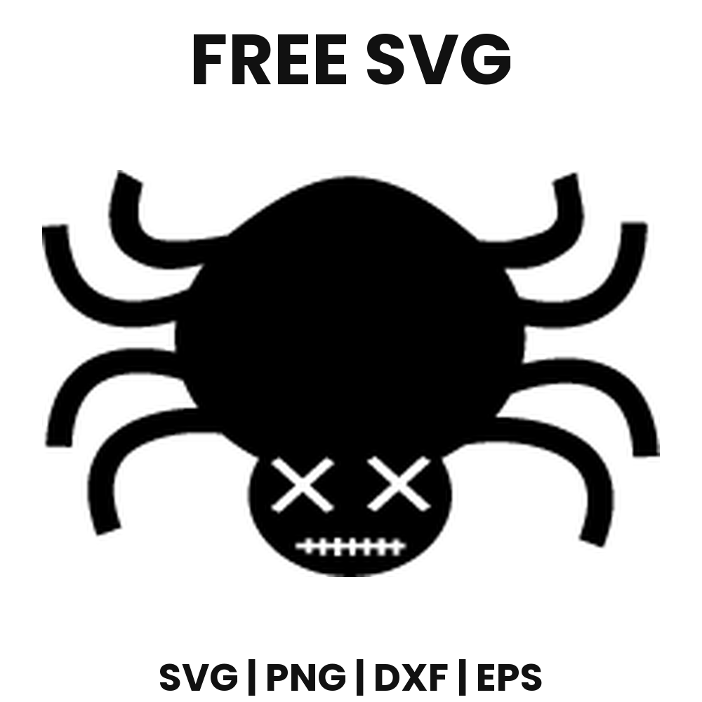 Dizzy Spider SVG Free – X Eyes Halloween Cut File-8SVG