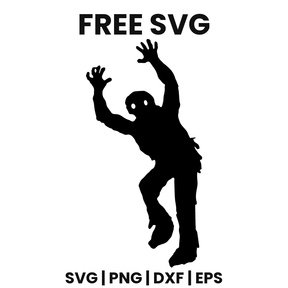 Limping Zombie SVG Free – One Arm Up Halloween Cut File