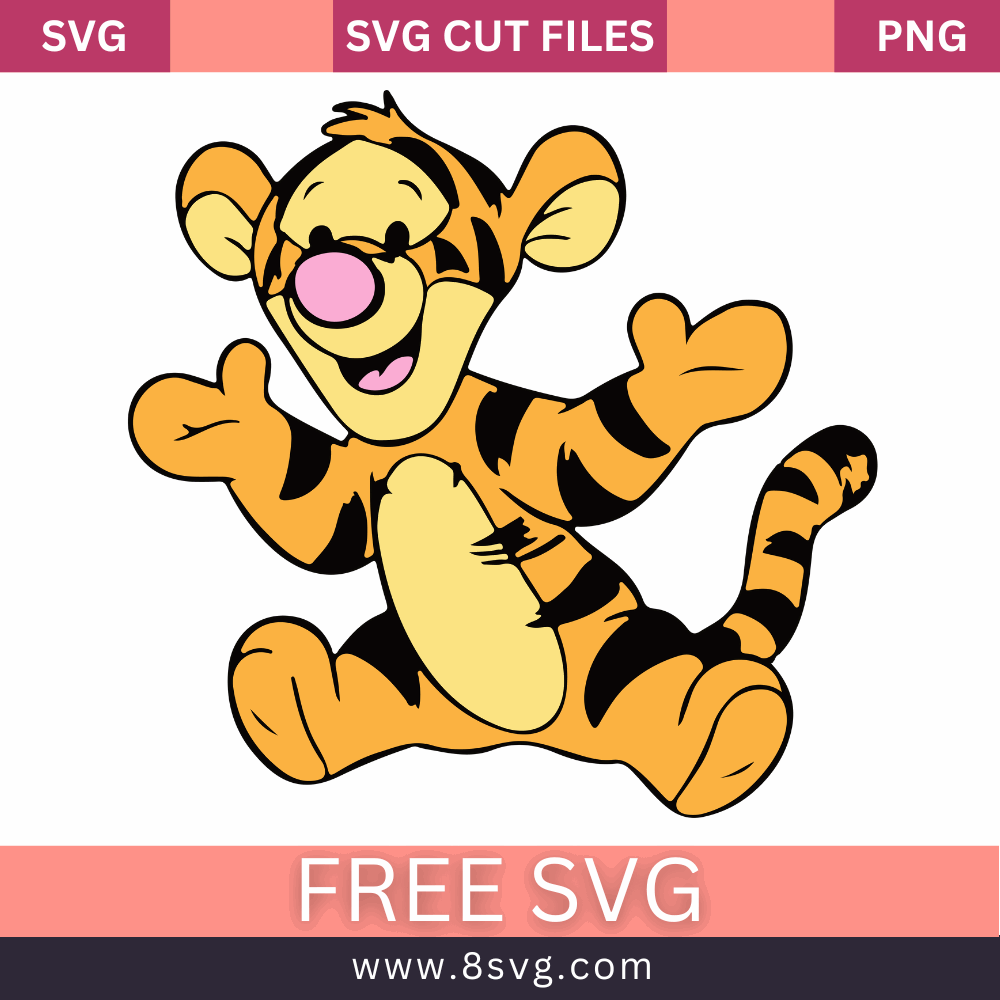 Tigger Winnie the Pooh SVG Free cut file Download- 8SVG