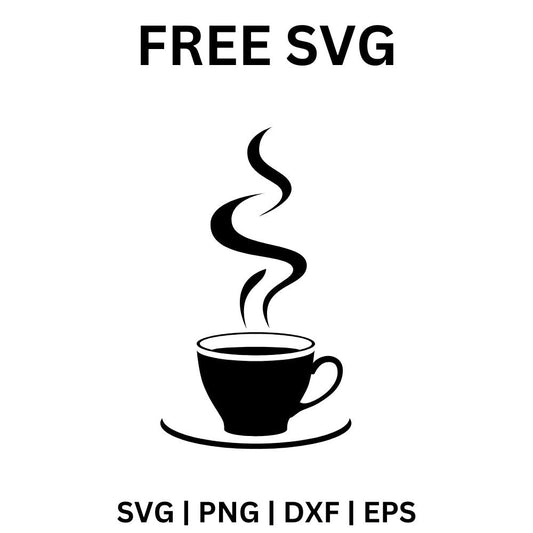 Hot Coffee SVG Free | Steaming Coffee Cup Line Art for Cricut & Silhouette-8SVG