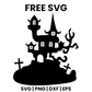 Graveyard Cottage SVG Free – Creepy Cottage House Cut File