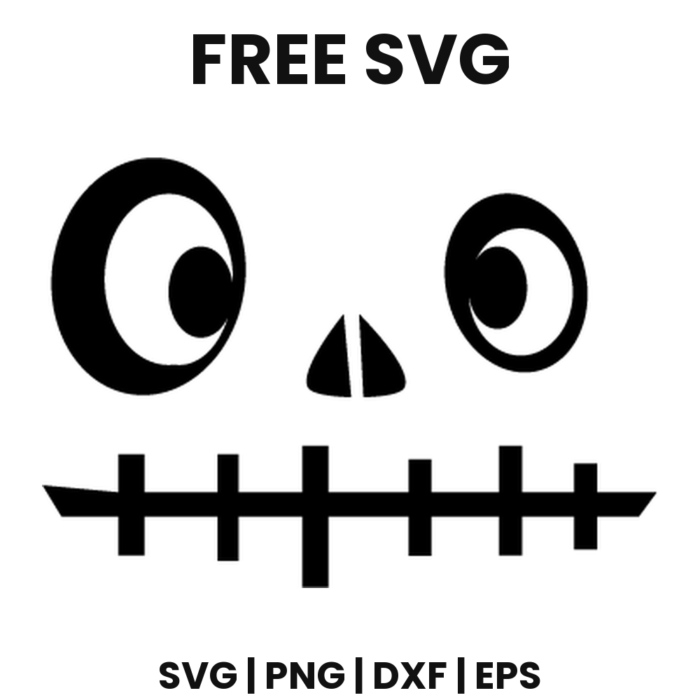 Stitched Pumpkin Face SVG Free – Sewn Mouth Jack O Lantern Cut File-8SVG
