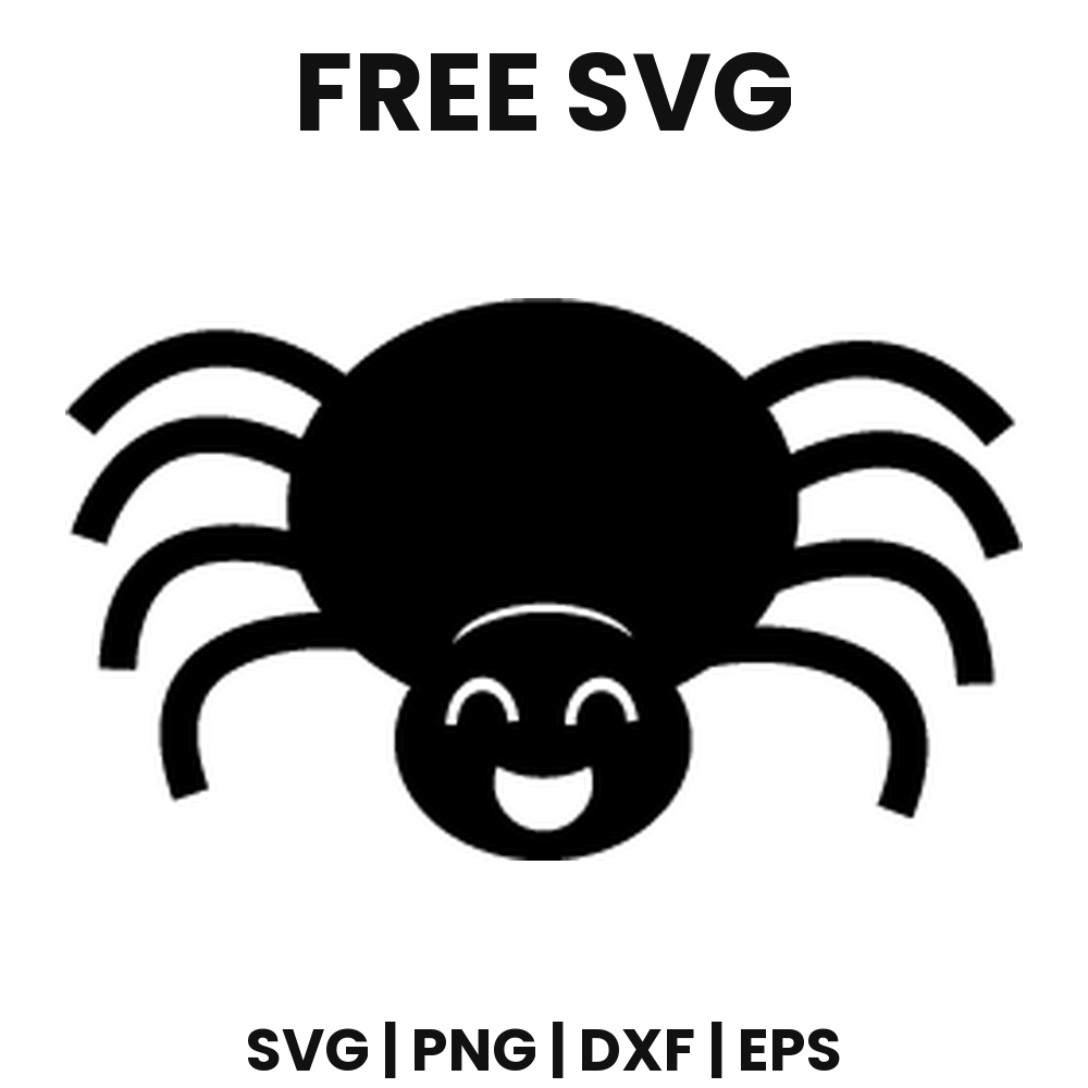 Happy Spider SVG Free – Smiling Face Cut File-8SVG
