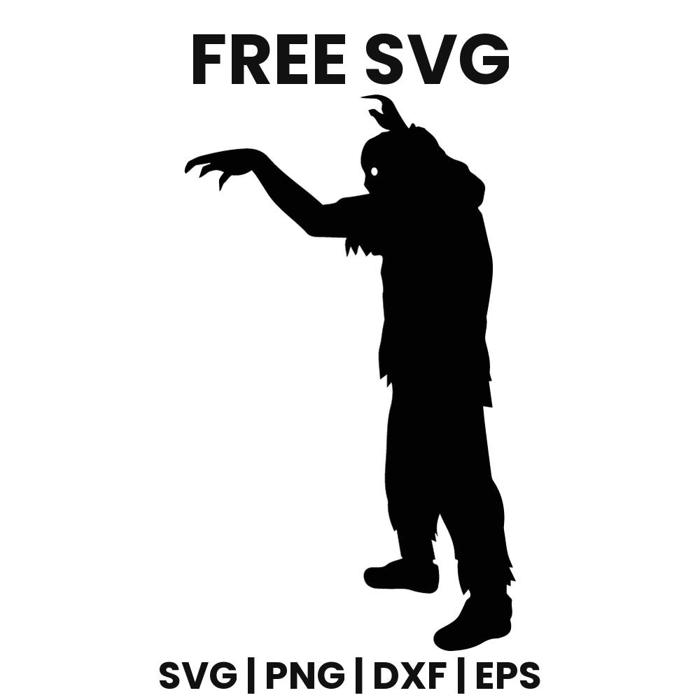 Classic Zombie SVG Free – Standing Walk Halloween Cut File