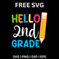 Hello 2nd Grade Back to School SVG Free Cut File for Cricut & Silhouette-8SVG