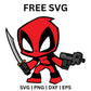 Deadpool Ninja Pose SVG Free | Cute Sword Fighter Design for Cricut & Silhouette
