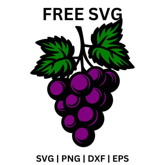Grapes SVG Free | Juicy Purple Grapes Illustration for Cricut & Silhouette