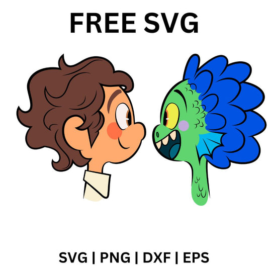 Luca Face to Monster Transition SVG Free | Creative Split Character Design for Cricut & Silhouette
