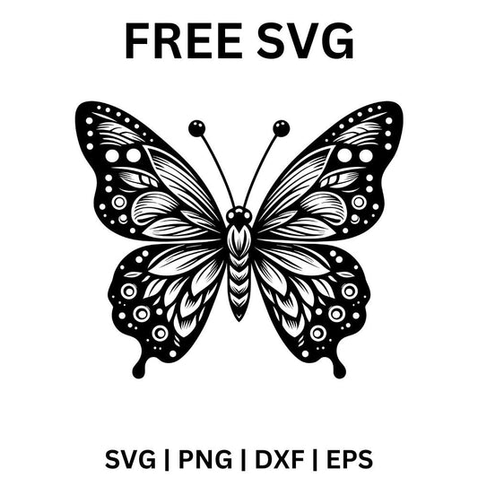 Vintage Butterfly SVG Free | Ornate Insect Illustration for Cricut & Silhouette