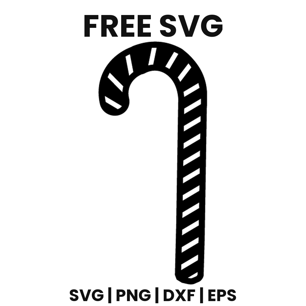 Candy Cane SVG Free – Striped Holiday Candy Cut File