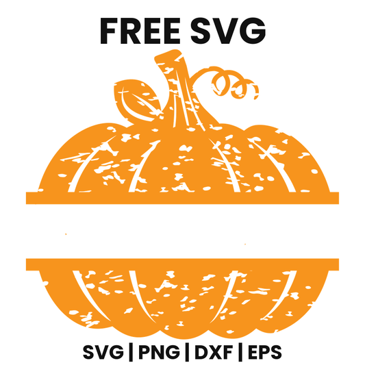 Ribbed Split Monogram SVG Free – Distressed Pumpkin Name Frame-8SVG
