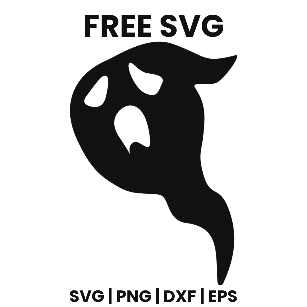 Spooky Ghost SVG Free – Halloween Ghost Silhouette Cut File