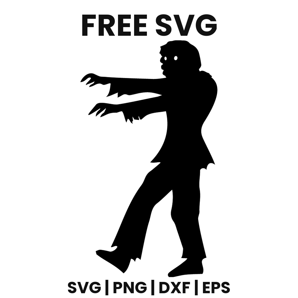 Zombie In Suit SVG Free – Formal Walk Halloween Cut File