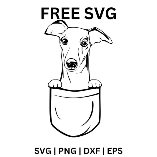 Dog in Pocket SVG Free | Adorable Puppy Illustration Cut File for Cricut & Silhouette
