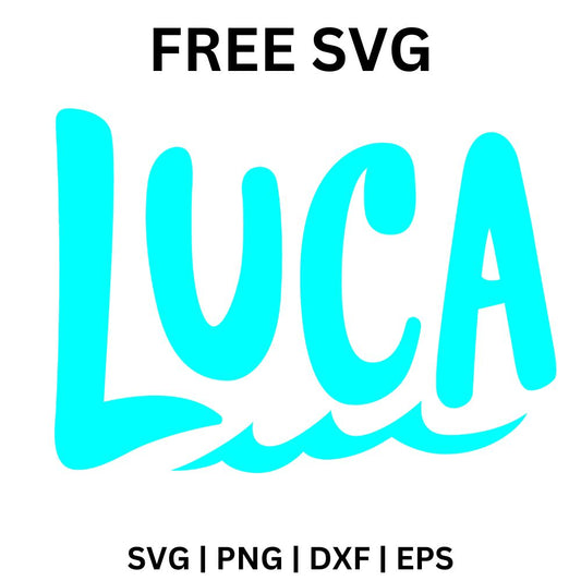 Luca Logo Blue Text SVG Free | Bold Stylish Font Clipart for Cricut & Silhouette