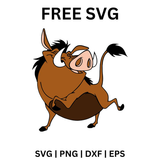 Pumbaa Dancing SVG Free | Happy Warthog Character SVG for Cricut & Silhouette