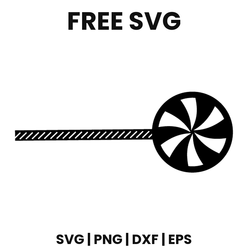 Pinwheel Lollipop SVG Free – Swirl Candy Pop Cut File