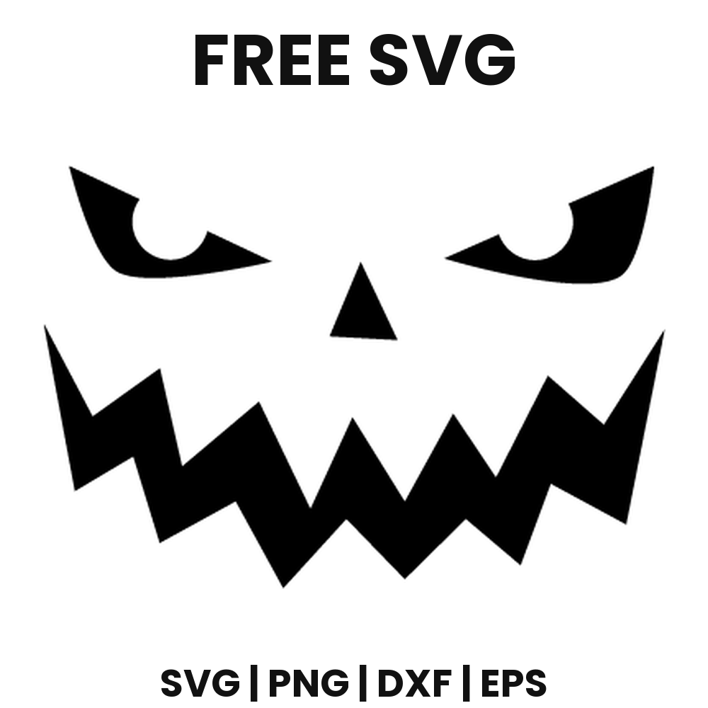 Sharp Tooth Pumpkin Face SVG Free – Jagged Jack O Lantern Cut File-8SVG