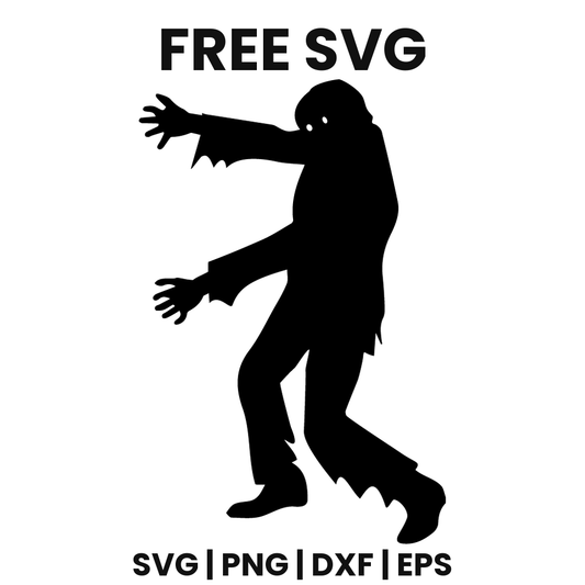 Shambling Zombie SVG Free – Arms Forward Halloween Cut File-8SVG