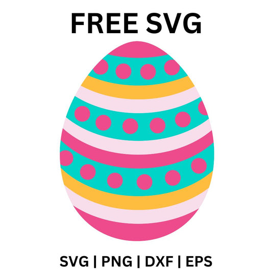 Easter Egg with Bold Stripes - Free SVG Cut File-8SVG