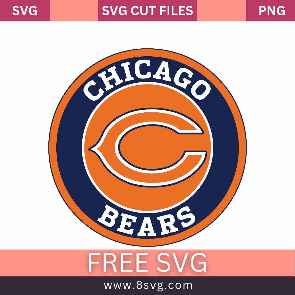 Chicago Bears NFL SVG Free Cut File for Cricut- 8SVG