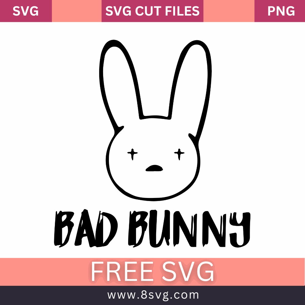 Bad Bunny Outline Svg Free Cut File For Cricut – RNOSA LTD | 8SVG