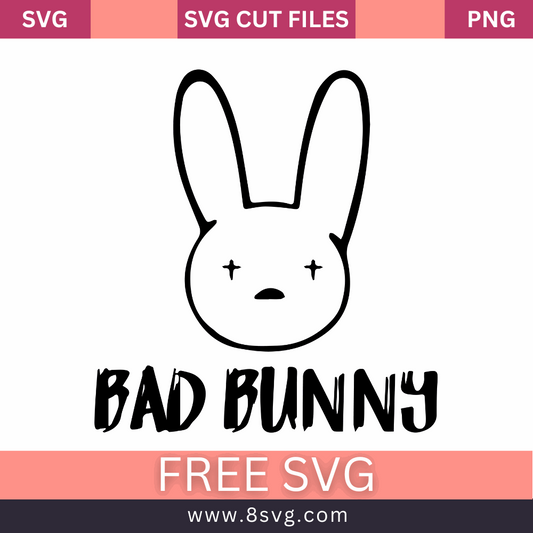 Bad Bunny Outline Svg Free Cut File For Cricut- 8SVG