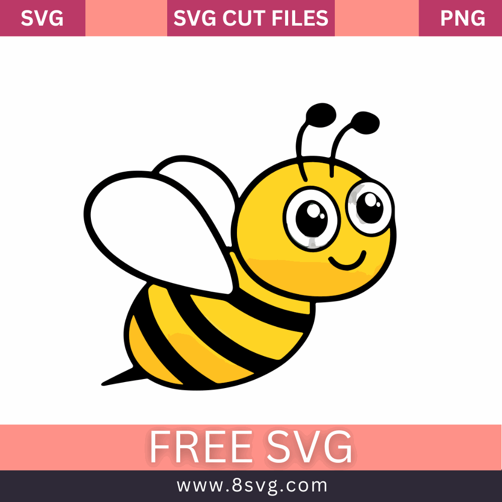 Bee Svg Free Cut File for Cricut- 8SVG