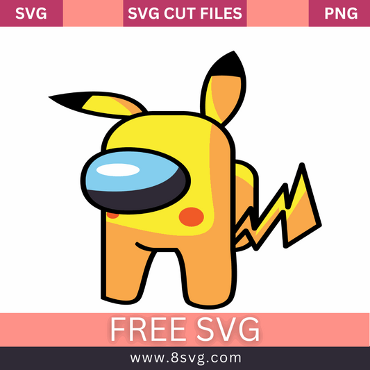 Among Us Impostor Pikachu SVG Free Cut File for Cricut- 8SVG