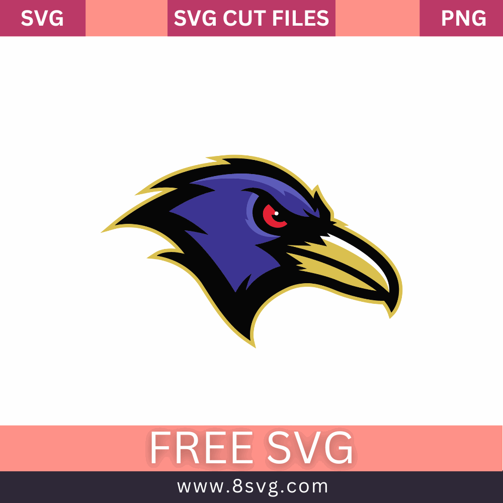 Baltimore Ravens NFL SVG Free Cut File for Cricut- 8SVG