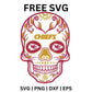 Kansas City Chiefs SVG Free | Sugar Skull Style Football Art for Cricut & Silhouette