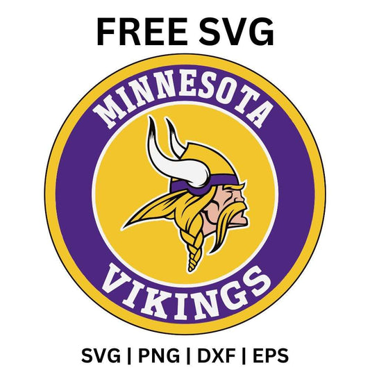 Minnesota Vikings Round Emblem SVG Free | Bold Team Badge Cut File for Cricut & Silhouette