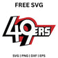 49ers Text Logo SVG Free | Bold San Francisco Football Typography for Cricut & Silhouette