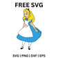 Alice in Wonderland SVG Free | Alice Looking Curious Cut File for Cricut & Silhouette